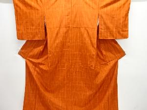 刺し子　格子模様手織り紬着物